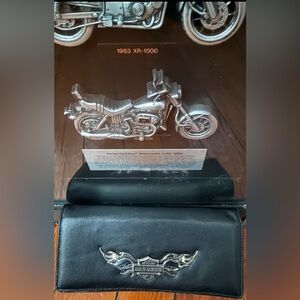 Harley-Davidson Black Leather Wallet with Silver Logo